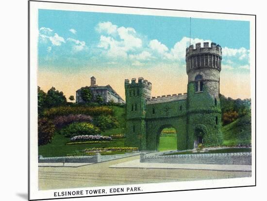 Cincinnati, Ohio - Eden Park Elsinore Tower Scene-Lantern Press-Mounted Art Print