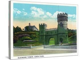 Cincinnati, Ohio - Eden Park Elsinore Tower Scene-Lantern Press-Stretched Canvas