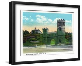 Cincinnati, Ohio - Eden Park Elsinore Tower Scene-Lantern Press-Framed Art Print