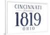 Cincinnati, Ohio - Established Date (Blue)-Lantern Press-Framed Art Print