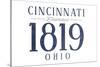 Cincinnati, Ohio - Established Date (Blue)-Lantern Press-Stretched Canvas