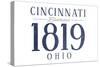 Cincinnati, Ohio - Established Date (Blue)-Lantern Press-Stretched Canvas