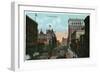 Cincinnati, Ohio - Fountain Square Scene-Lantern Press-Framed Art Print