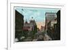 Cincinnati, Ohio - Fountain Square Scene-Lantern Press-Framed Art Print