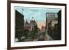 Cincinnati, Ohio - Fountain Square Scene-Lantern Press-Framed Art Print