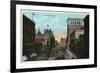 Cincinnati, Ohio - Fountain Square Scene-Lantern Press-Framed Art Print