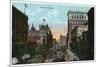 Cincinnati, Ohio - Fountain Square Scene-Lantern Press-Mounted Art Print