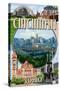 Cincinnati, Ohio - Montage Scenes-Lantern Press-Stretched Canvas