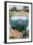 Cincinnati, Ohio - Montage Scenes-Lantern Press-Framed Art Print