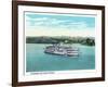 Cincinnati, Ohio - Ohio River Steamer Near City-Lantern Press-Framed Art Print