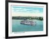 Cincinnati, Ohio - Ohio River Steamer Near City-Lantern Press-Framed Art Print