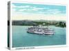 Cincinnati, Ohio - Ohio River Steamer Near City-Lantern Press-Stretched Canvas