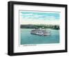 Cincinnati, Ohio - Ohio River Steamer Near City-Lantern Press-Framed Art Print