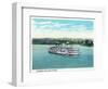 Cincinnati, Ohio - Ohio River Steamer Near City-Lantern Press-Framed Art Print