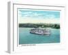 Cincinnati, Ohio - Ohio River Steamer Near City-Lantern Press-Framed Art Print