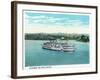 Cincinnati, Ohio - Ohio River Steamer Near City-Lantern Press-Framed Art Print