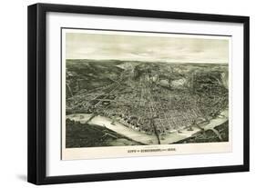 Cincinnati, Ohio - Panoramic Map-Lantern Press-Framed Art Print