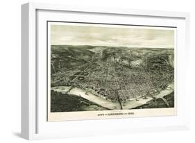 Cincinnati, Ohio - Panoramic Map-Lantern Press-Framed Art Print