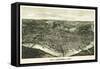 Cincinnati, Ohio - Panoramic Map-Lantern Press-Framed Stretched Canvas