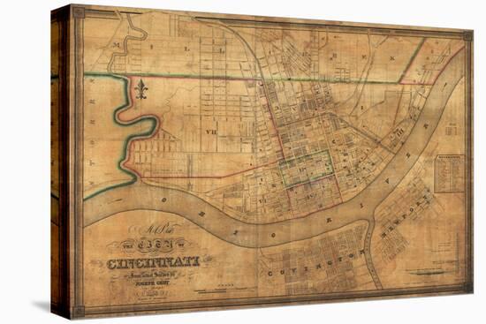 Cincinnati, Ohio - Panoramic Map-Lantern Press-Stretched Canvas