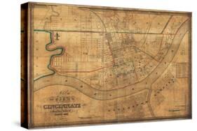 Cincinnati, Ohio - Panoramic Map-Lantern Press-Stretched Canvas