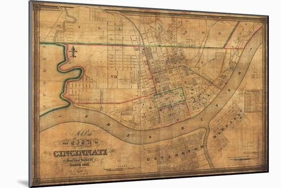 Cincinnati, Ohio - Panoramic Map-Lantern Press-Mounted Art Print