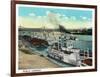 Cincinnati, Ohio - Public Boat Landing Scene-Lantern Press-Framed Art Print