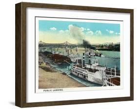 Cincinnati, Ohio - Public Boat Landing Scene-Lantern Press-Framed Art Print