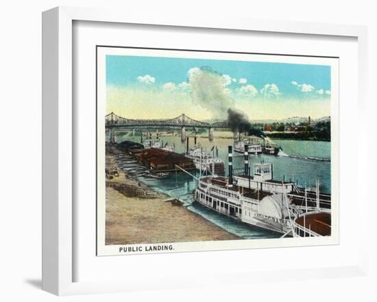 Cincinnati, Ohio - Public Boat Landing Scene-Lantern Press-Framed Art Print