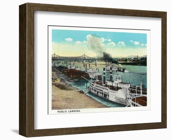 Cincinnati, Ohio - Public Boat Landing Scene-Lantern Press-Framed Art Print