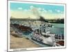 Cincinnati, Ohio - Public Boat Landing Scene-Lantern Press-Mounted Art Print