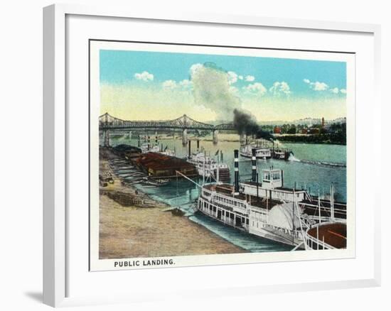 Cincinnati, Ohio - Public Boat Landing Scene-Lantern Press-Framed Art Print