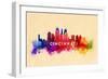 Cincinnati, Ohio - Skyline Abstract-Lantern Press-Framed Art Print