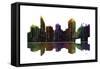 Cincinnati Ohio Skyline BW 1-Marlene Watson-Framed Stretched Canvas