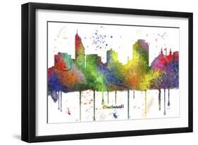 Cincinnati Ohio Skyline MCLR 1-Marlene Watson-Framed Giclee Print