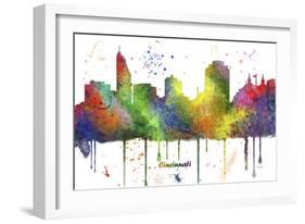 Cincinnati Ohio Skyline MCLR 1-Marlene Watson-Framed Giclee Print