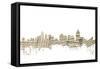 Cincinnati Ohio Skyline Sheet Music Cityscape-Michael Tompsett-Framed Stretched Canvas