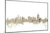 Cincinnati Ohio Skyline Sheet Music Cityscape-Michael Tompsett-Mounted Art Print