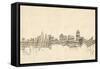 Cincinnati Ohio Skyline Sheet Music Cityscape-Michael Tompsett-Framed Stretched Canvas
