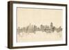 Cincinnati Ohio Skyline Sheet Music Cityscape-Michael Tompsett-Framed Art Print