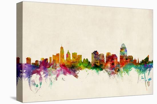 Cincinnati Ohio Skyline-Michael Tompsett-Stretched Canvas