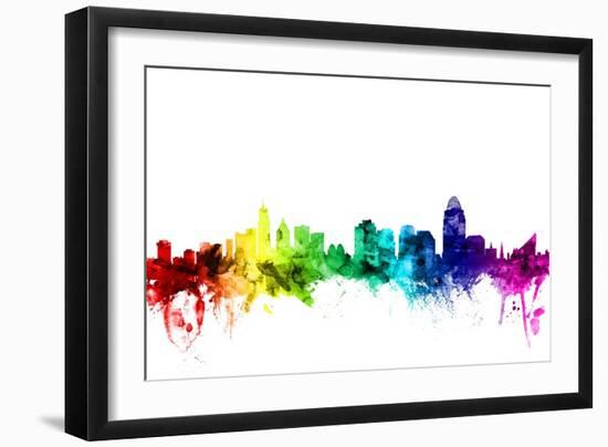 Cincinnati Ohio Skyline-Michael Tompsett-Framed Art Print