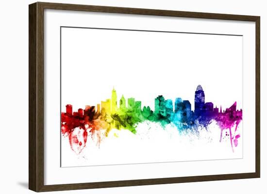 Cincinnati Ohio Skyline-Michael Tompsett-Framed Art Print