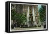 Cincinnati, Ohio - Tyler Davidson Fountain and Square Scene-Lantern Press-Framed Stretched Canvas