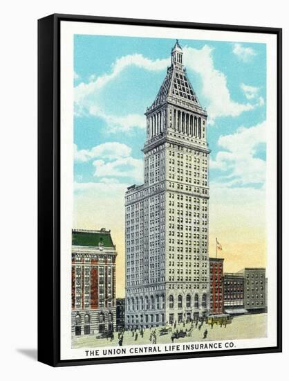 Cincinnati, Ohio - Union Central Life Insurance Co Building Exterior-Lantern Press-Framed Stretched Canvas