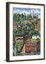 Cincinnati, Ohio - View of the Mt. Adams Incline-Lantern Press-Framed Art Print