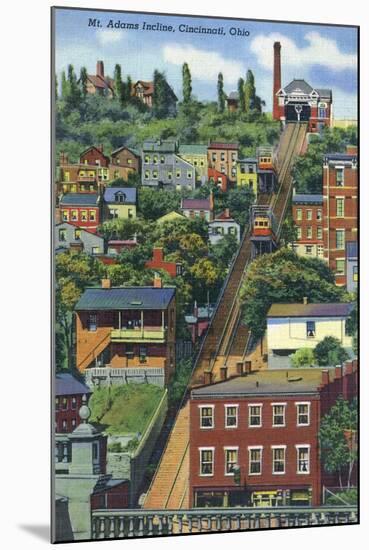 Cincinnati, Ohio - View of the Mt. Adams Incline-Lantern Press-Mounted Art Print
