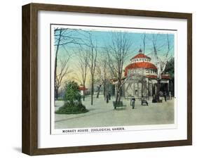 Cincinnati, Ohio - Zoological Gardens Monkey House-Lantern Press-Framed Art Print