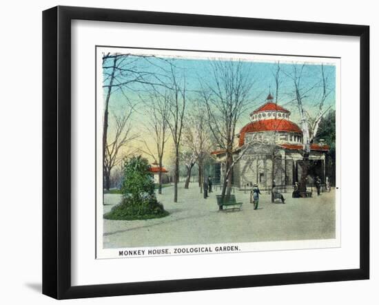Cincinnati, Ohio - Zoological Gardens Monkey House-Lantern Press-Framed Art Print
