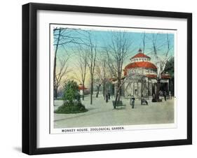 Cincinnati, Ohio - Zoological Gardens Monkey House-Lantern Press-Framed Art Print